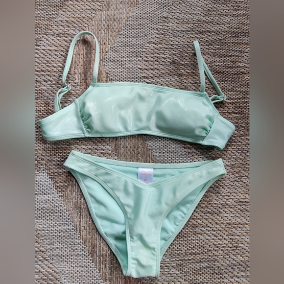 Xhilaration Swim Xhilaration Nwot Bikini Shinymetallic Seafoam